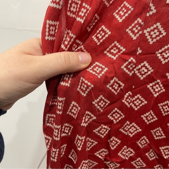 Angie Aztec Printed Lightweight Romper Double Strap Pom-Pom Trim Medium - Picture 7 of 7